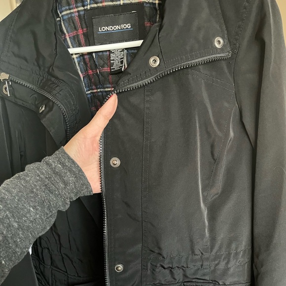 London Fog Womens Zip/Snap Closure Utility Jacket Drawstring Waist Sz Small - Picture 7 of 10